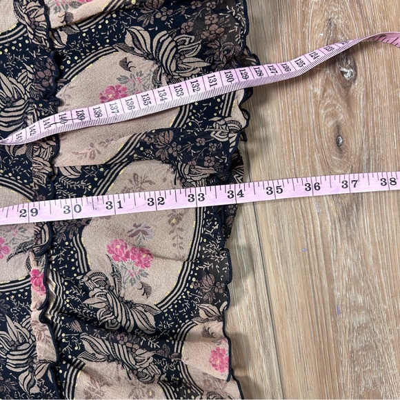 Vintage silk midi skirt size 6 cameo Victorian cottagecore Y2K prairie regency - Picture 8 of 8